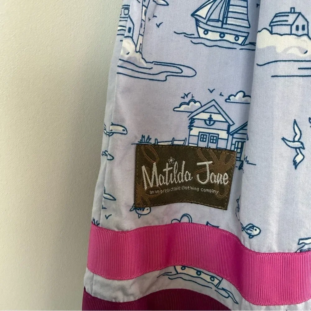 Matilda Jane Girl's Wonderful Parade Boardwalk Sailboats Dress Size 6 D1567